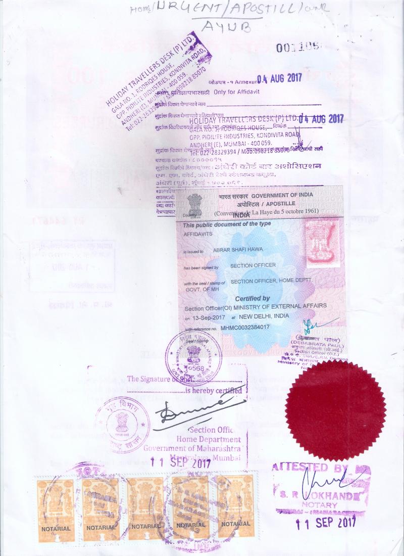 Single Status Certificate apostille for Thailand Image