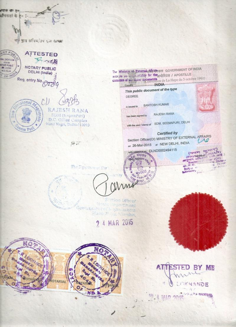 Degree Certificate apostille Image