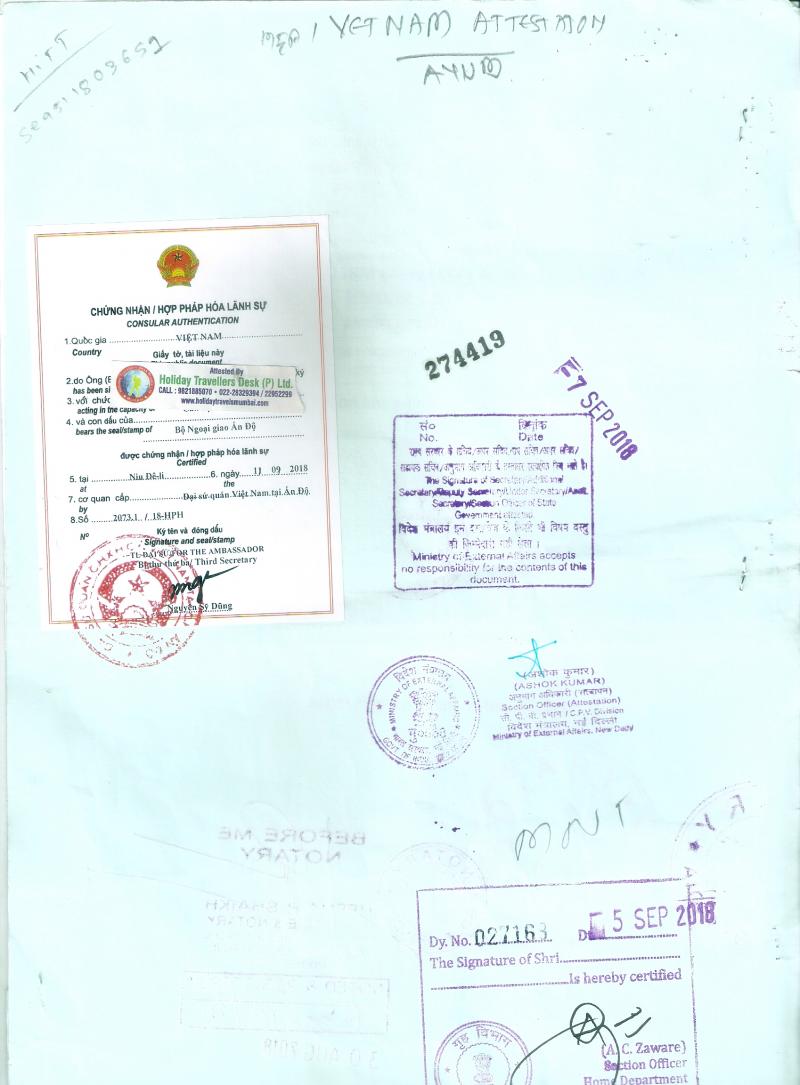 VIETNAM ATTESTATION